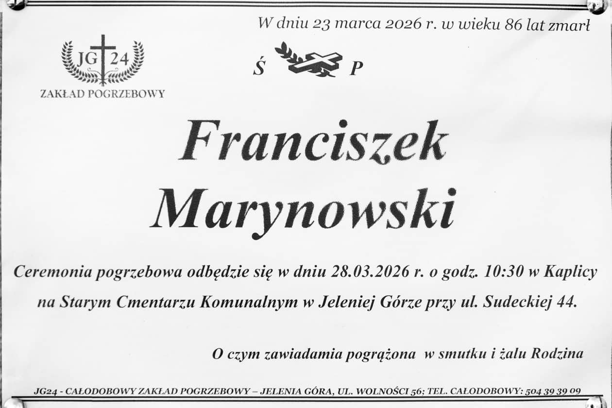 Jelenia Góra: Zmarł Franciszek Marynowski