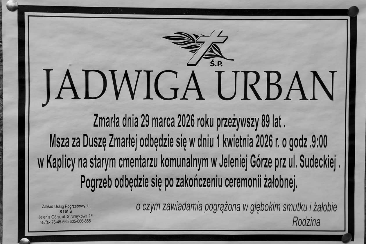Jelenia Góra: Zmarła Jadwiga Urban