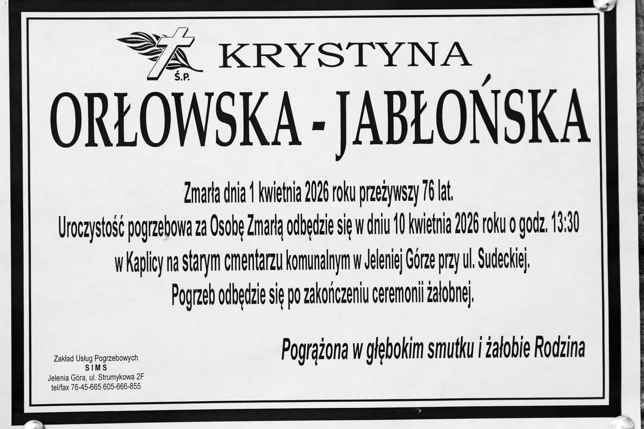 Jelenia Góra: Zmarła Krystyna Orłowska–Jabłońska