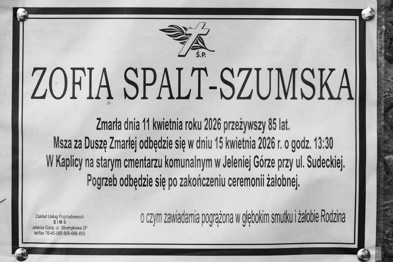Jelenia Góra: Zmarła Zofia Spalt–Szumska