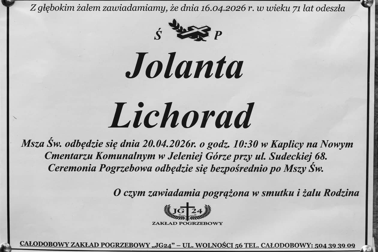 Jelenia Góra: Zmarła Jolanta Lichorad