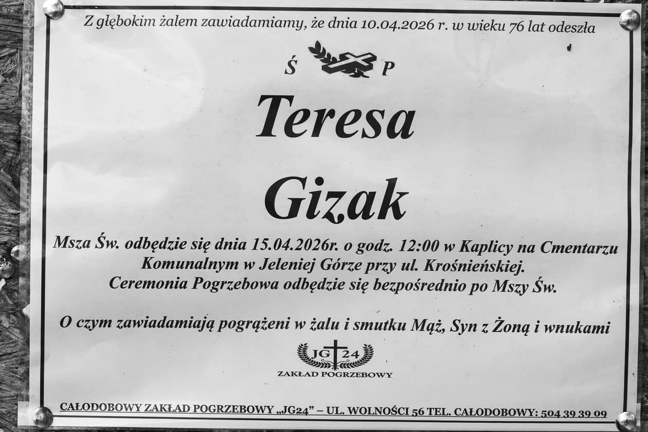 Jelenia Góra: Zmarła Teresa Gizak
