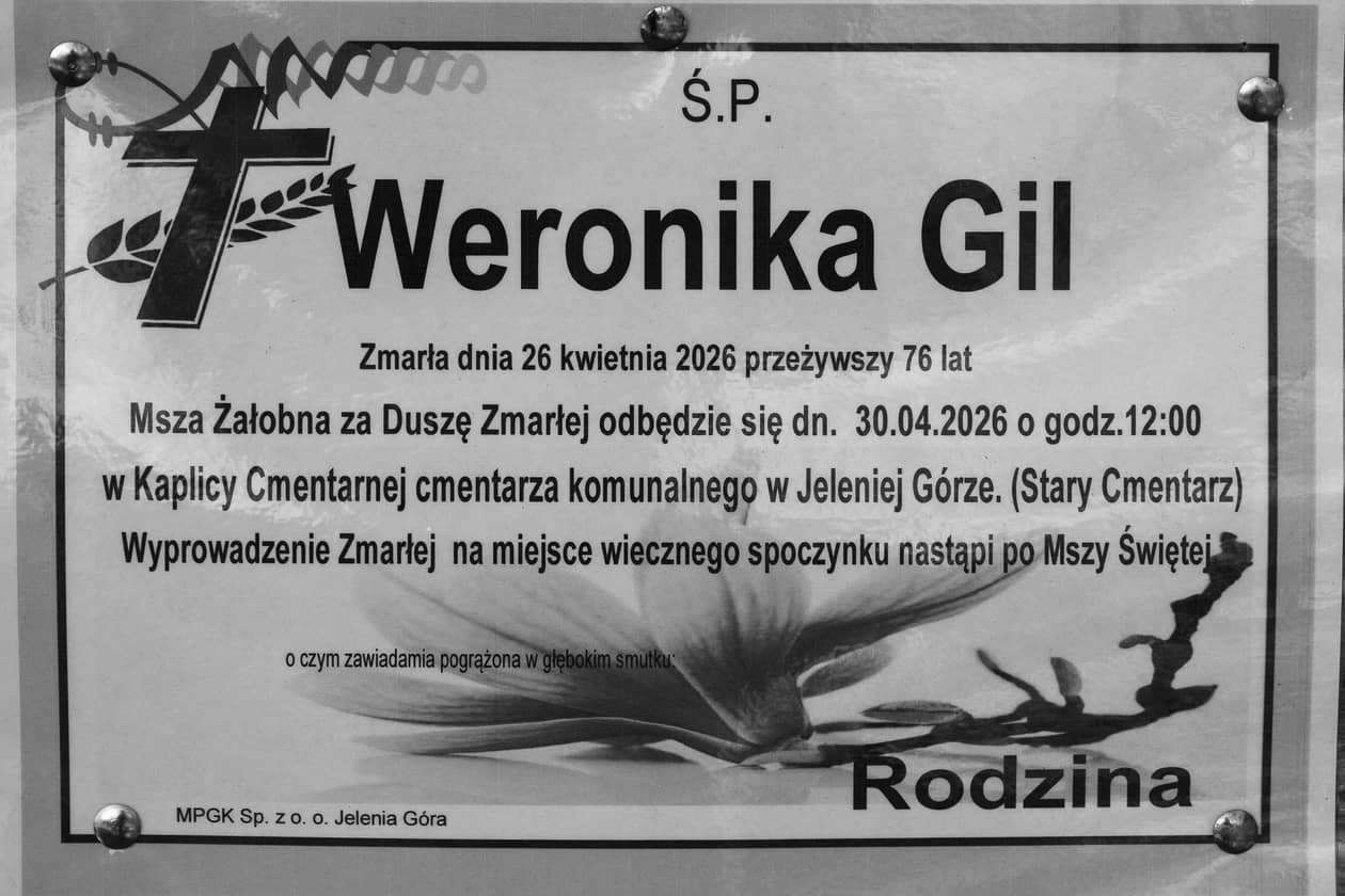Jelenia Góra: Zmarła Weronika Gil