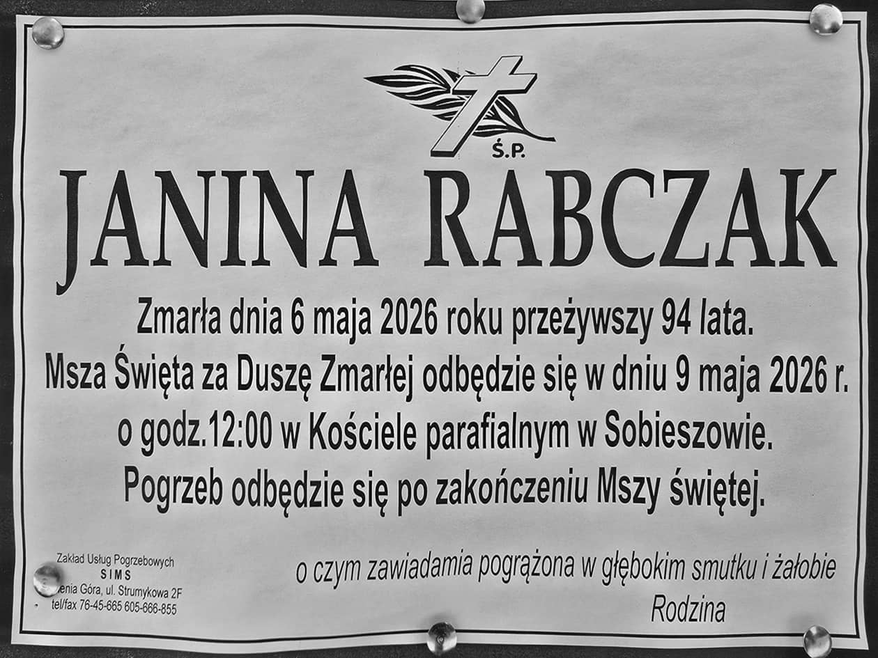 Jelenia Góra: Zmarła Janina Rabczak