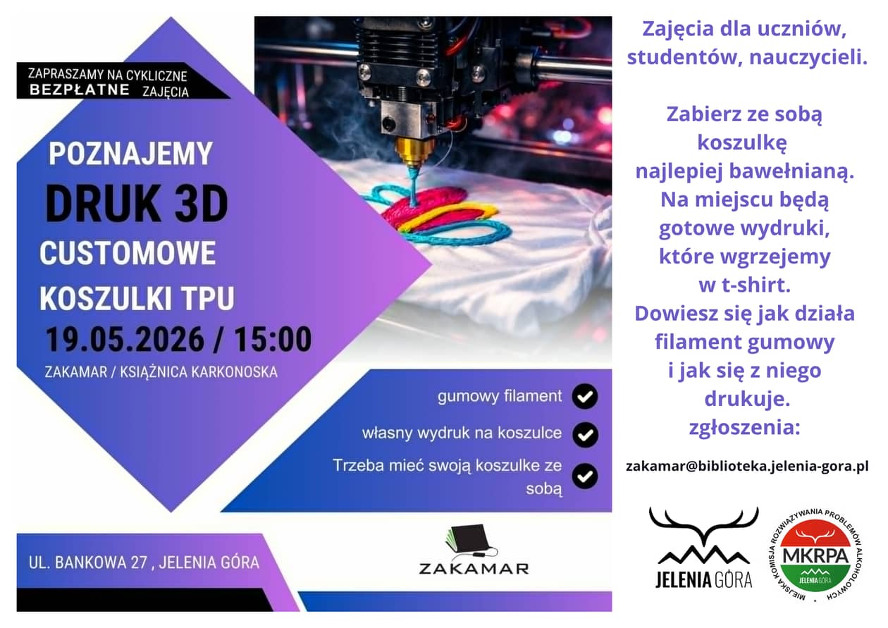 Jelenia Góra: Koszulka z własnym nadrukiem? Warsztaty w Książnicy