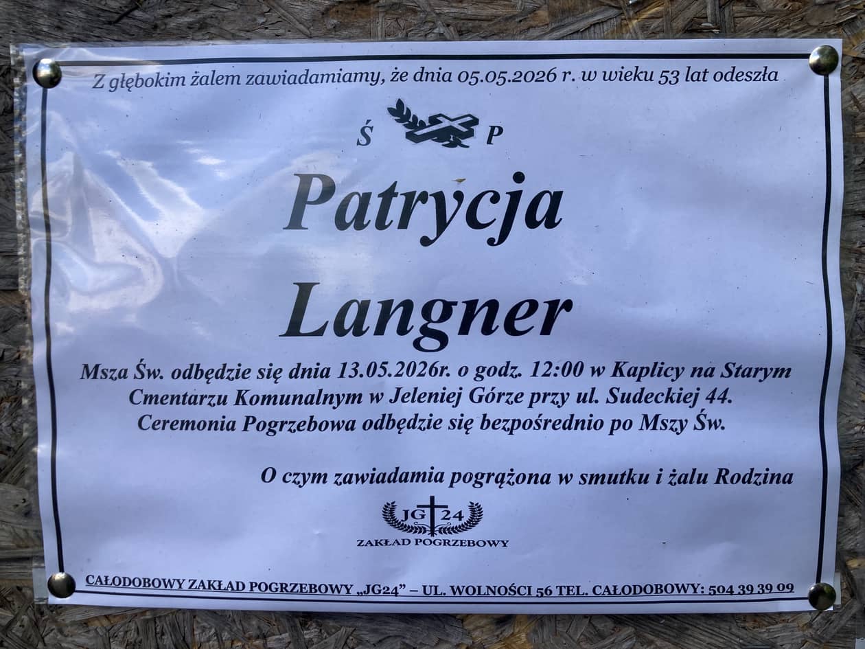 Jelenia Góra: Zmarła Patrycja Langer