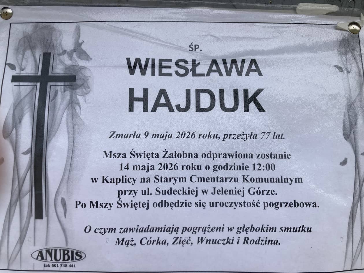 Jelenia Góra: Zmarła Wiesława Hajduk