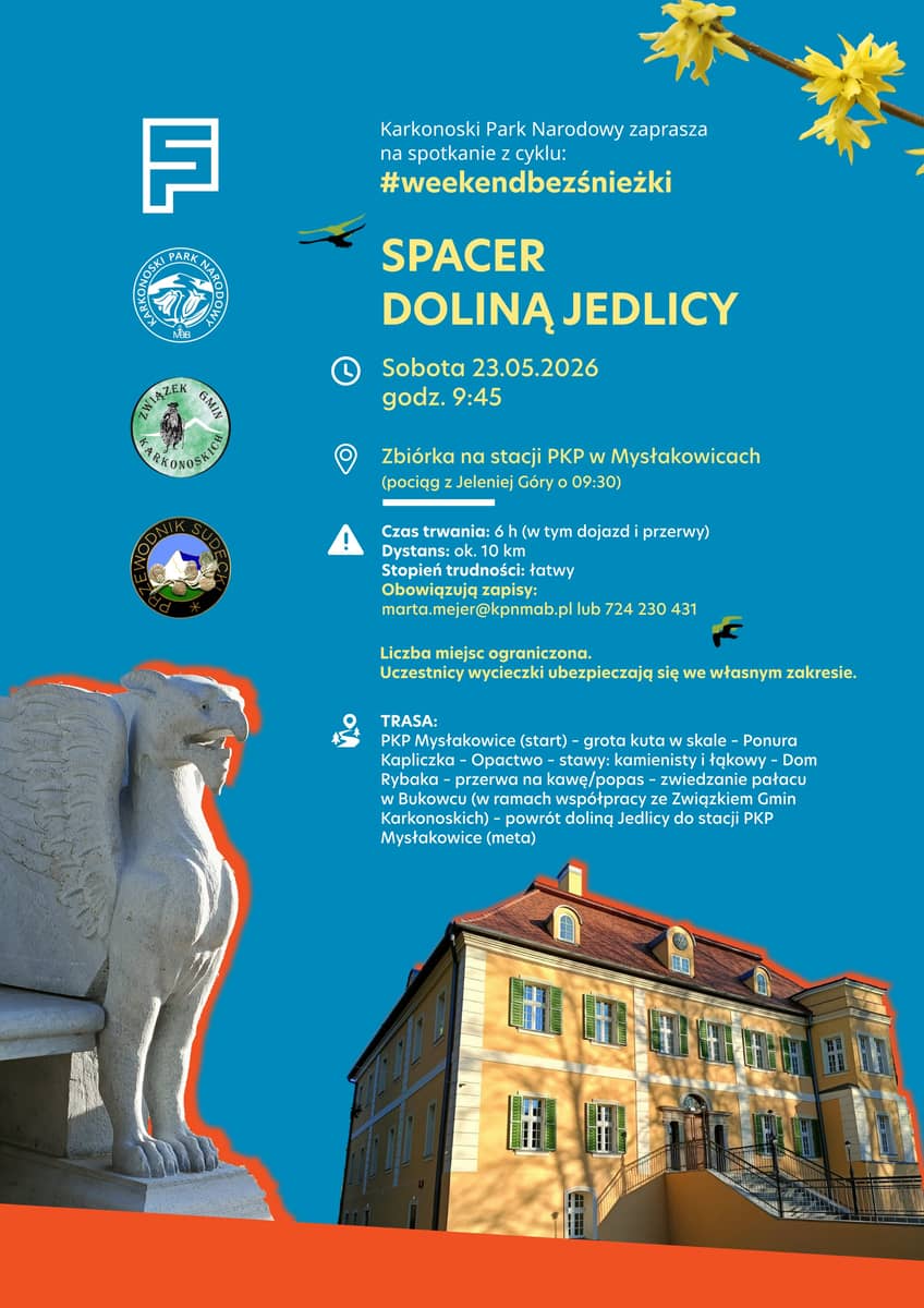 Powiat karkonoski: #WEEKENDBEZŚNIEŻKI Spacer Doliną Jedlicy
