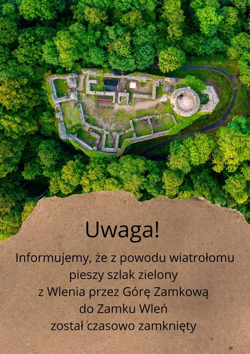 Zamek Wleń: Przewróciło się drzewo i zamknęli szlak na Zamek we Wleniu