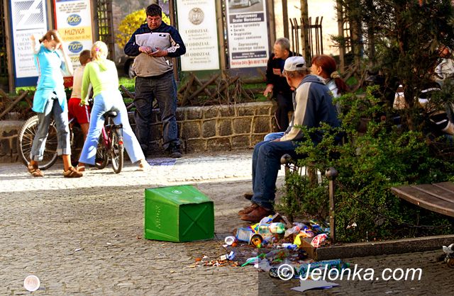 JELENIA GÓRA: Przewróciło się, niech leży – brud na skwerku