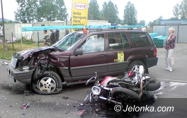 JELENIA GÓRA: Wypadek motocyklisty – ciąg dalszy czarnej serii