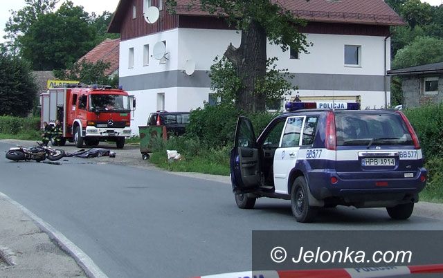 JELENIA GÓRA: Śmierć na motocyklu w Mysłakowicach