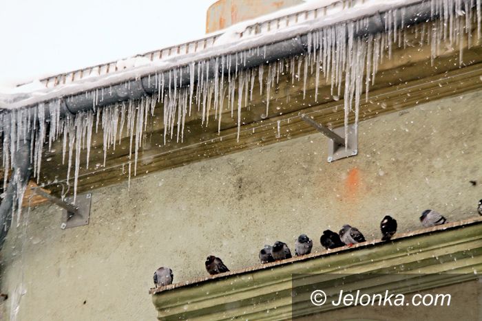 JELENIA GÓRA: Miejskie „lawiny” i groźne sople