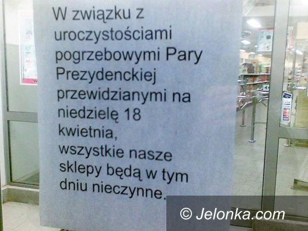 JELENIA GÓRA REGION: W niedzielę duże sklepy zamknięte