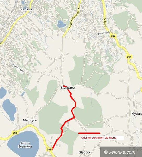 REGION JELENIOGÓRSKI: Remont drogi Staniszów–Sosnówka. Trasa zamknięta