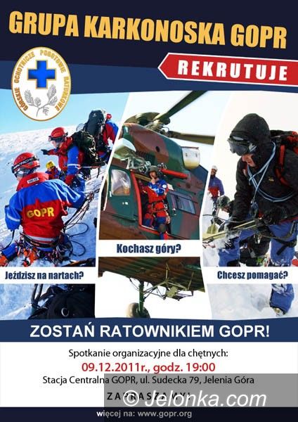 JELENIA GÓRA: Zostań ratownikiem Karkonoskiej Grupy GOPR!