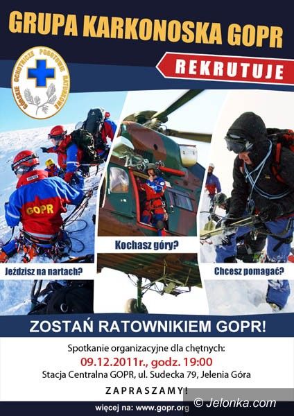 JELENIA GÓRA: Zostań ratownikiem Karkonoskiej Grupy GOPR!
