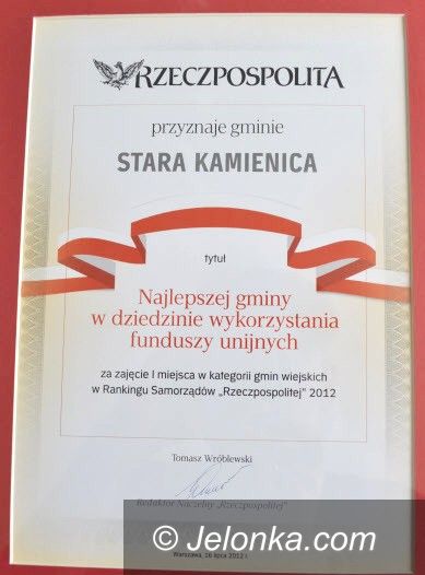 Region: Stara Kamienica zdobyła I miejsce w rankingu „Rzeczpospolitej”