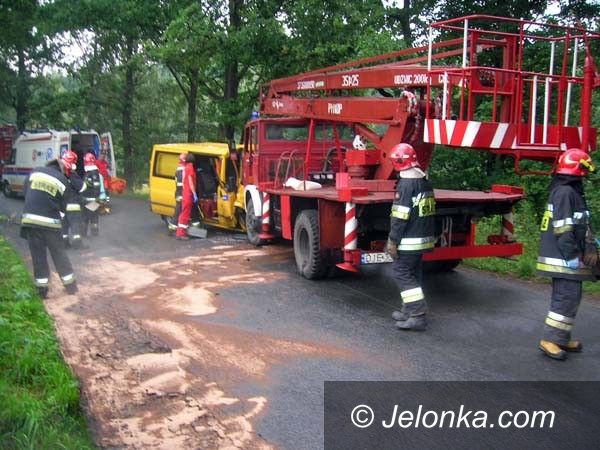 Region: Ford transit zderzył się z samochodem straży pożarnej