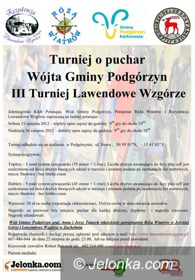 Region: Turniej o Puchar Wójta Gminy Podgórzyn w grze w bule