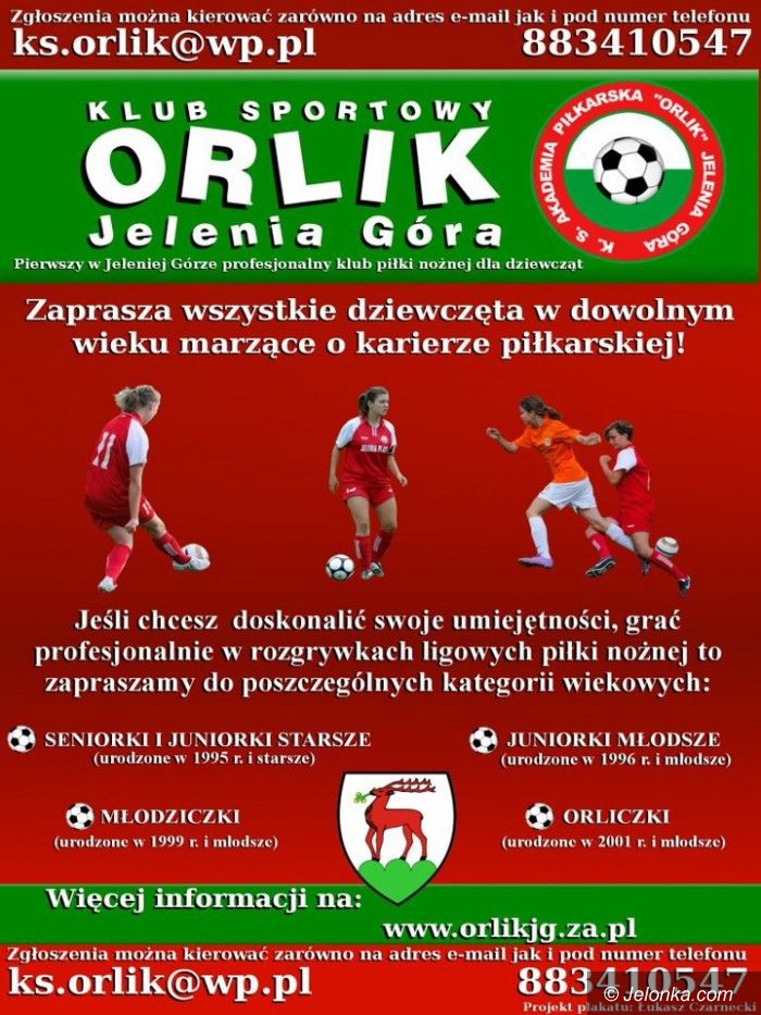 Jelenia Góra: Bartek Wiatrzyk poprowadzi treningi dziewczynek Orlika