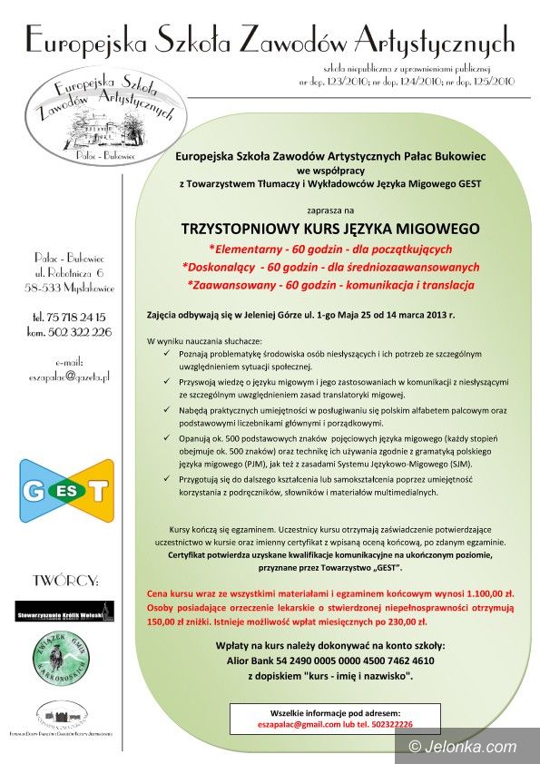 Jelenia Góra/region: Nauczą języka migowego