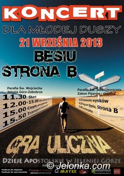 Jelenia Góra: Gra uliczna z koncertem Bęsia i Strony B – w sobotę