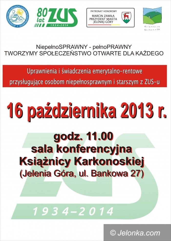 Jelenia Góra: Co ZUS proponuje niepełnosprawnym? O tym spotkanie