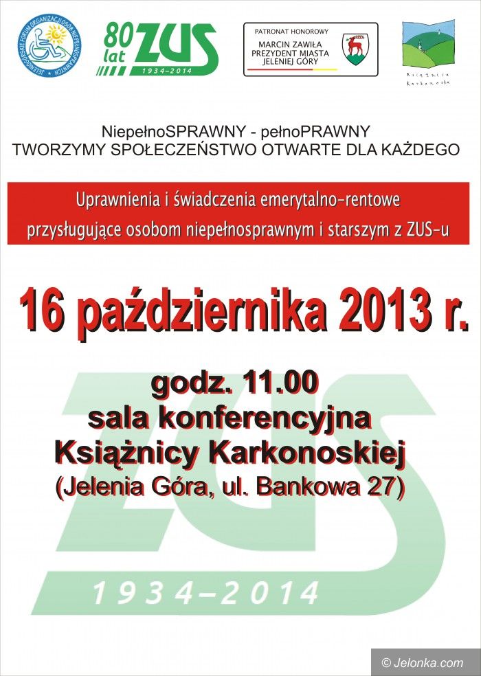 Jelenia Góra: Co ZUS proponuje niepełnosprawnym? O tym spotkanie