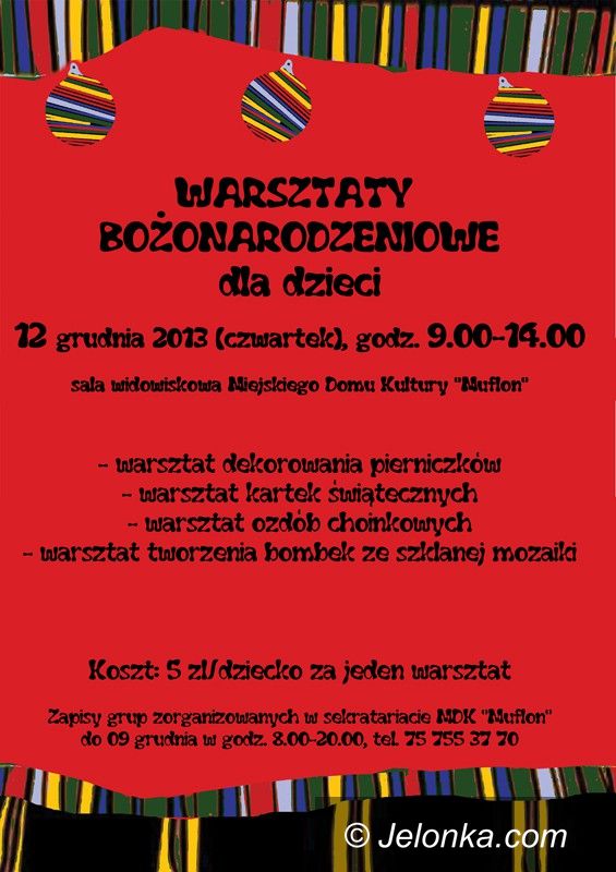 Jelenia Góra/Sobieszów: Przyjdź na warsztaty bożonarodzeniowe