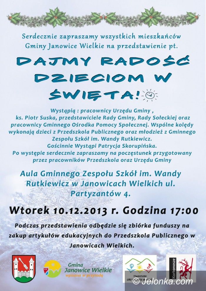Janowice Wielkie: W jasełkach dla dzieci zagra wójt i ksiądz proboszcz