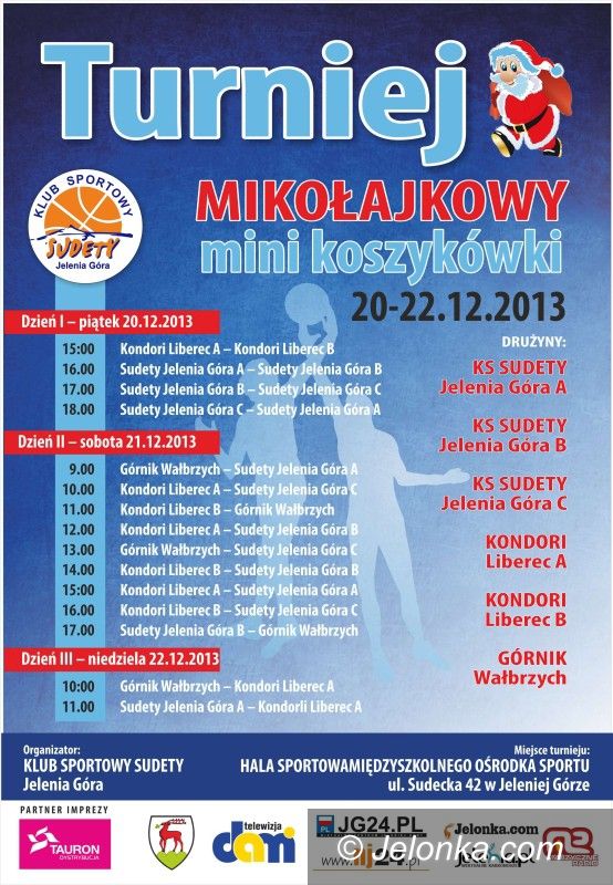Jelenia Góra: Mini–koszykarze powalczą w turnieju mikołajkowym