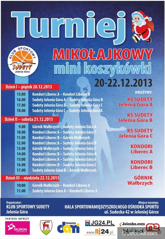 Jelenia Góra: Mini–koszykarze powalczą w turnieju mikołajkowym