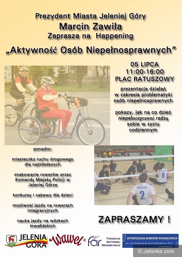 Jelenia Góra: „Bezpieczne wakacje” z „aktywnością niepełnosprawnych” w sobotę