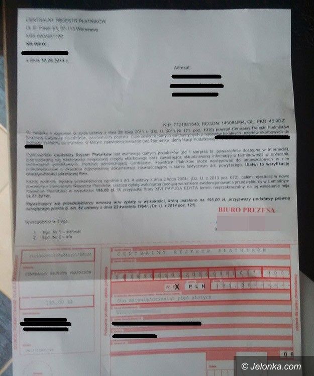 Jelenia Góra/Kraj: Próbują naciągać przedsiębiorców na fałszywe rejestry