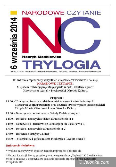 Piechowice: Narodowe czytanie “Trylogii” Sienkiewicza w Piechowicach