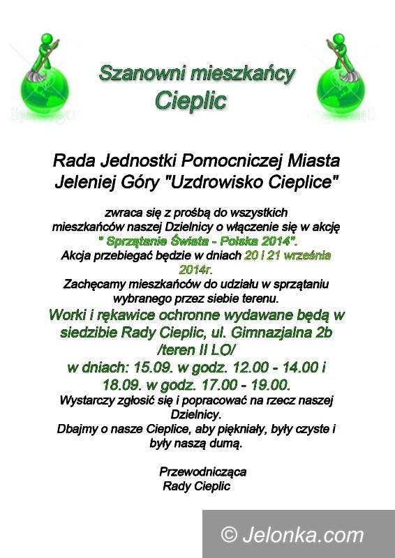 Jelenia Góra: Razem posprzątajmy Cieplice