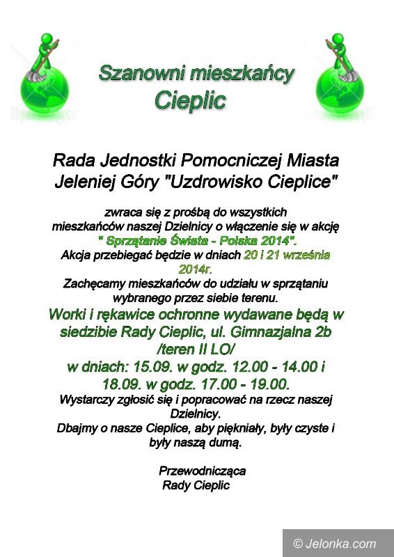 Jelenia Góra: Razem posprzątajmy Cieplice