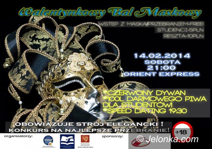 Jelenia Góra: Walentynkowy bal maskowy w Orient Expressie