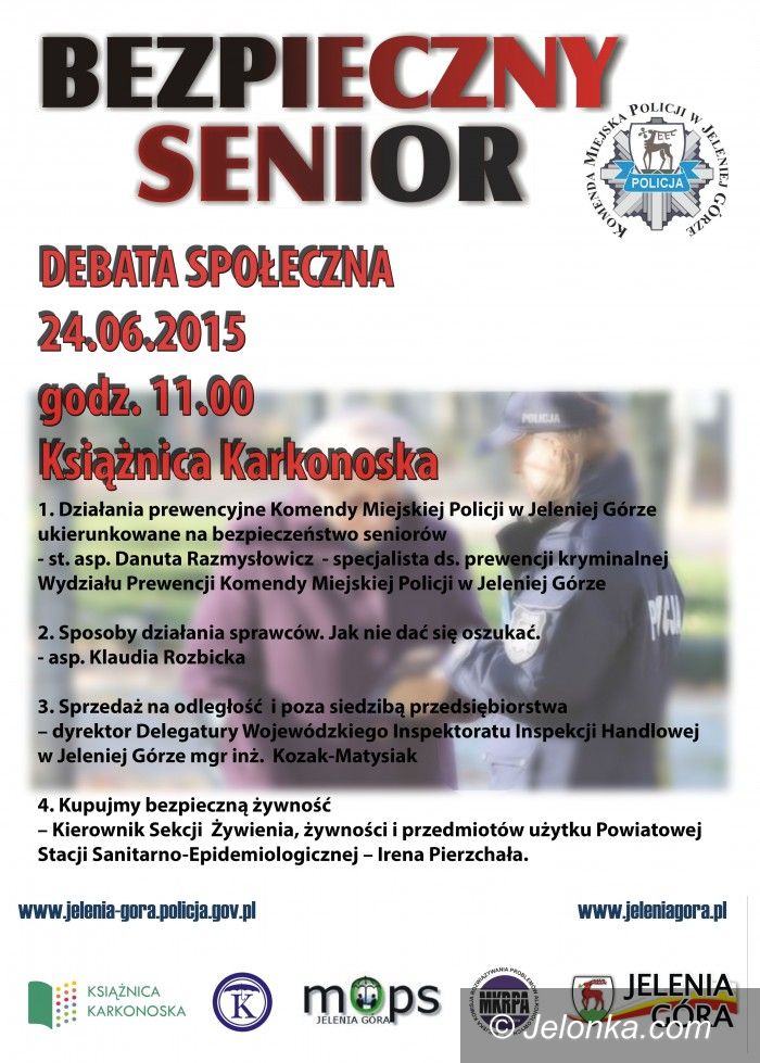 Jelenia Góra: Debata społeczna „Bezpieczny senior” – dzisiaj