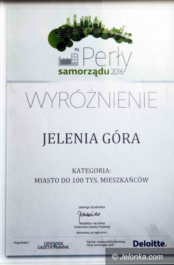 Jelenia Góra: Jelenia Góra i prezydent wyróżnieni