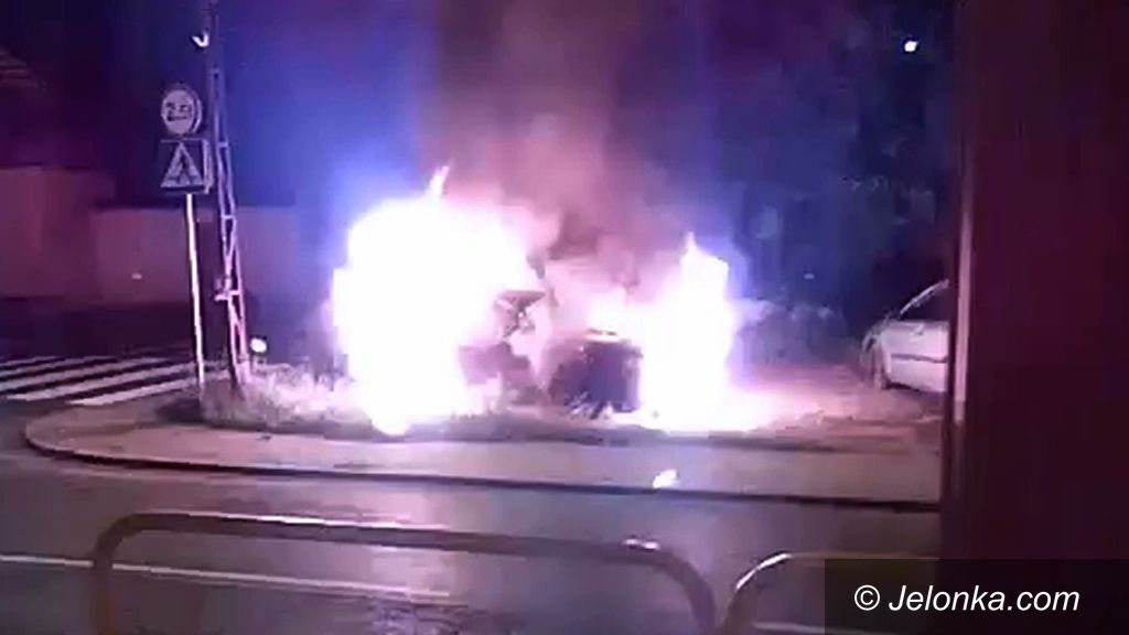 Jelenia Góra: Pożar samochodu osobowego