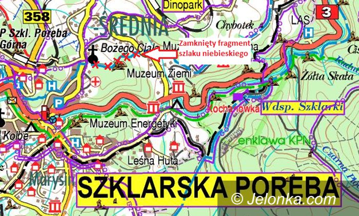 Szklarska Poręba: Utrudnienia w ruchu i zamknięty szlak w Szklarskiej Porębie