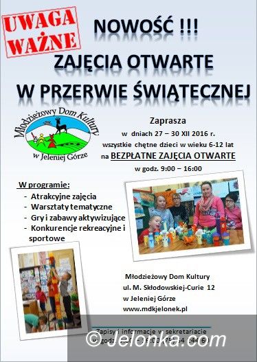 Jelenia Góra: Zajęcia w przerwie świątecznej w MDK