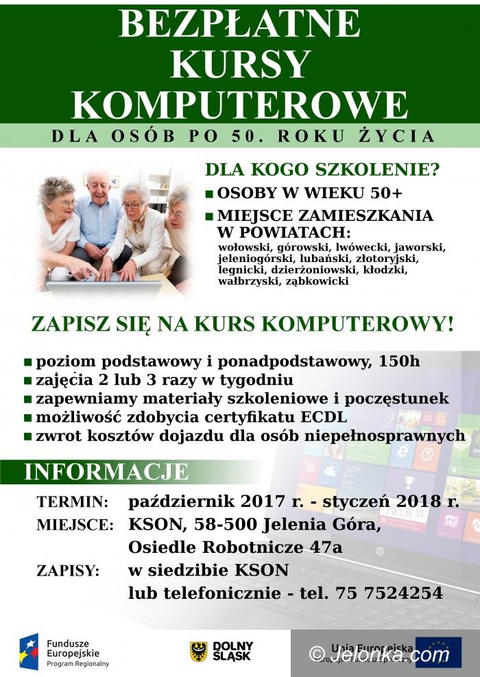 Jelenia Góra: Darmowe kursy komputerowe w KSON dla seniorów