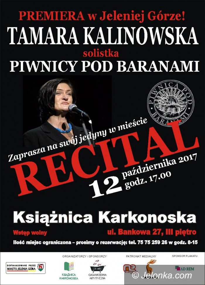 Jelenia Góra: Tamara Kalinowska wystąpi w Książnicy