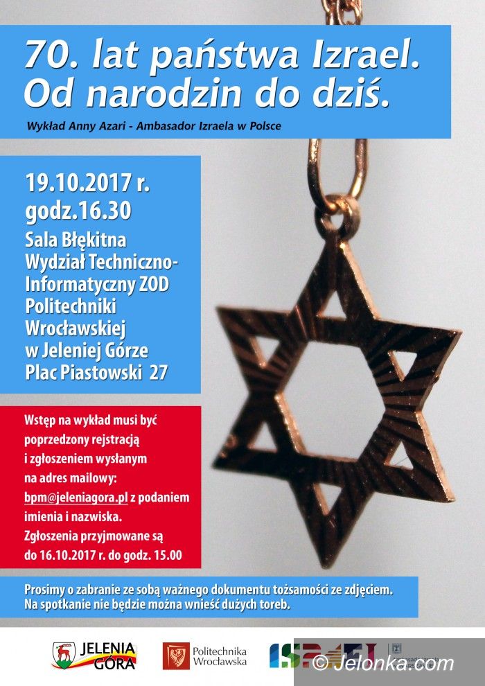 Jelenia Góra: Ambasador Izraela z wizytą w Jeleniej Górze (komunikat)
