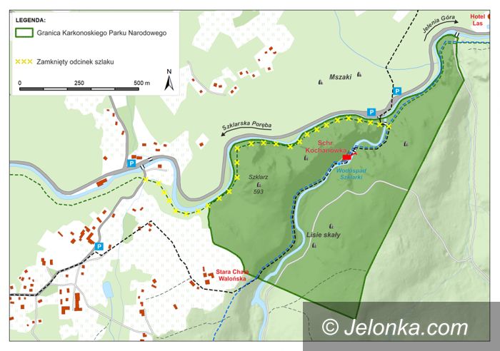Region: Zamknięty zielony szlak wzdłuż Kamiennej