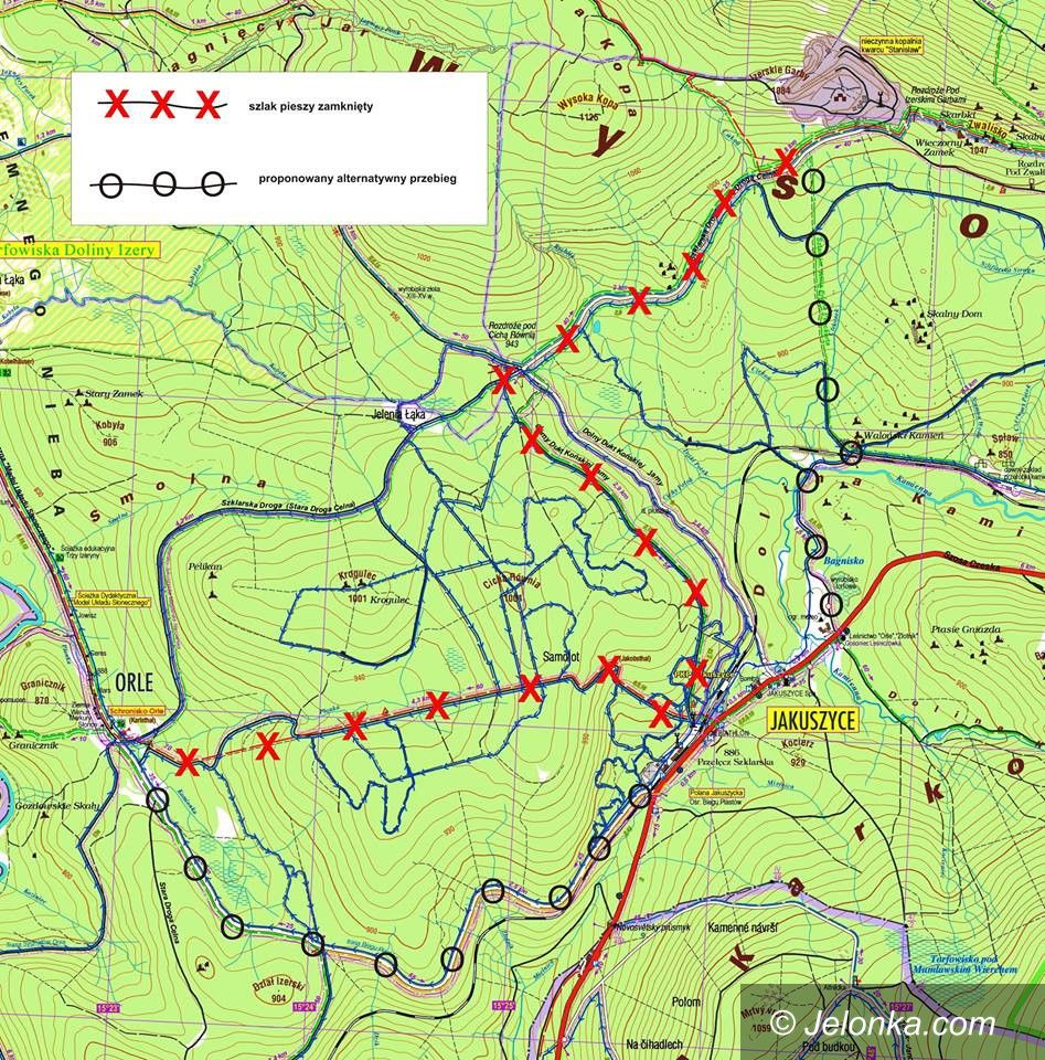 Region: Zakazy dla pieszych na szlakach w Jakuszycach