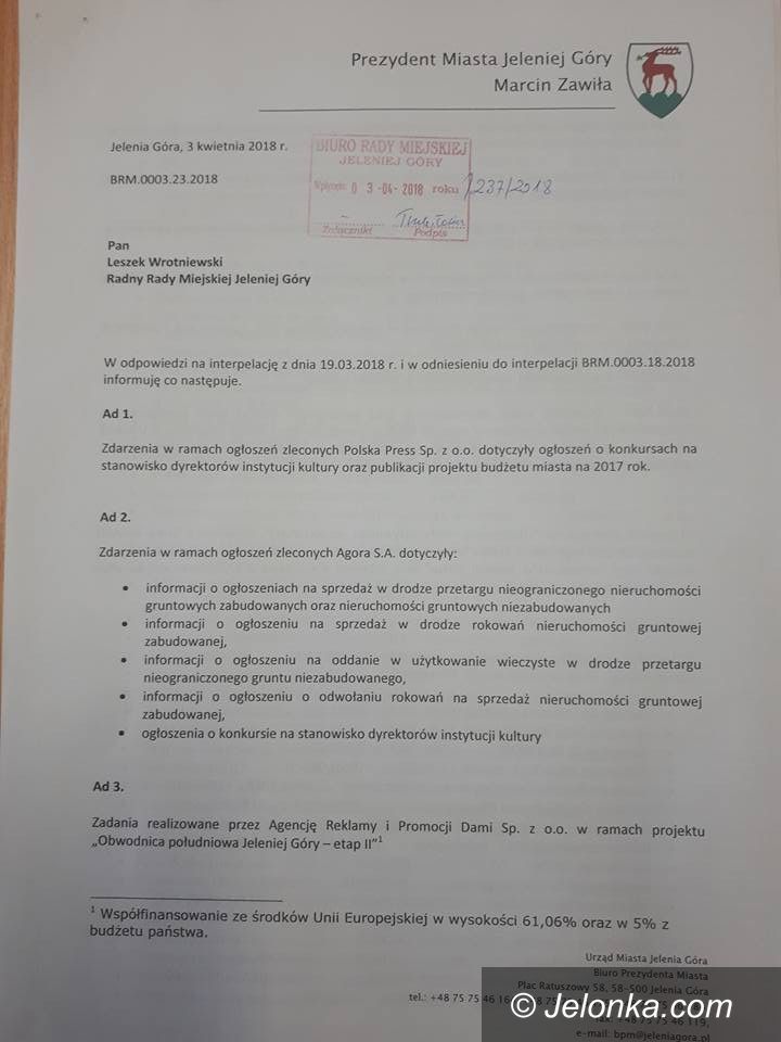 Jelenia Góra: Odpowiedź na zarzuty Telewizji Dami